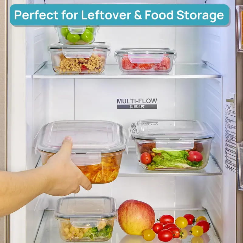 18-Piece Glass Meal Prep Containers with Airtight Locking Lids