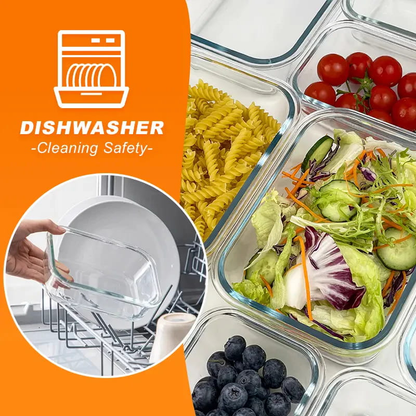 10-Piece Glass Meal Prep Containers with Airtight Locking Lids – BPA-Free Borosilicate Food Storage Containers, Leakproof, Stackable, Microwave, Oven, Freezer & Dishwasher Safe