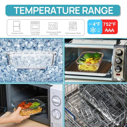 18-Piece Glass Meal Prep Containers with Airtight Locking Lids